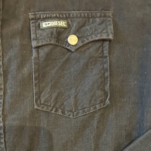 VINTAGE NAVY DIESEL WESTERN STYLE PRE-WASHED CORDUROY SHIRT - Picture 5 of 8